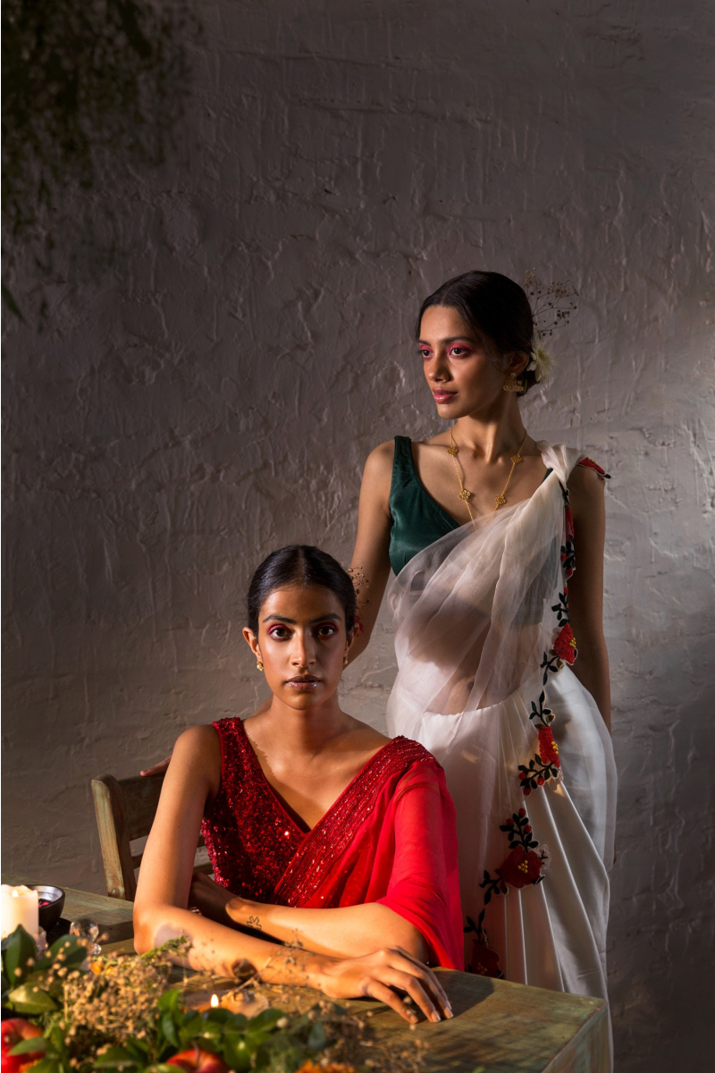 RED ANAMIKA SAREE