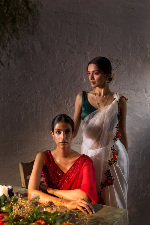 RED ANAMIKA SAREE