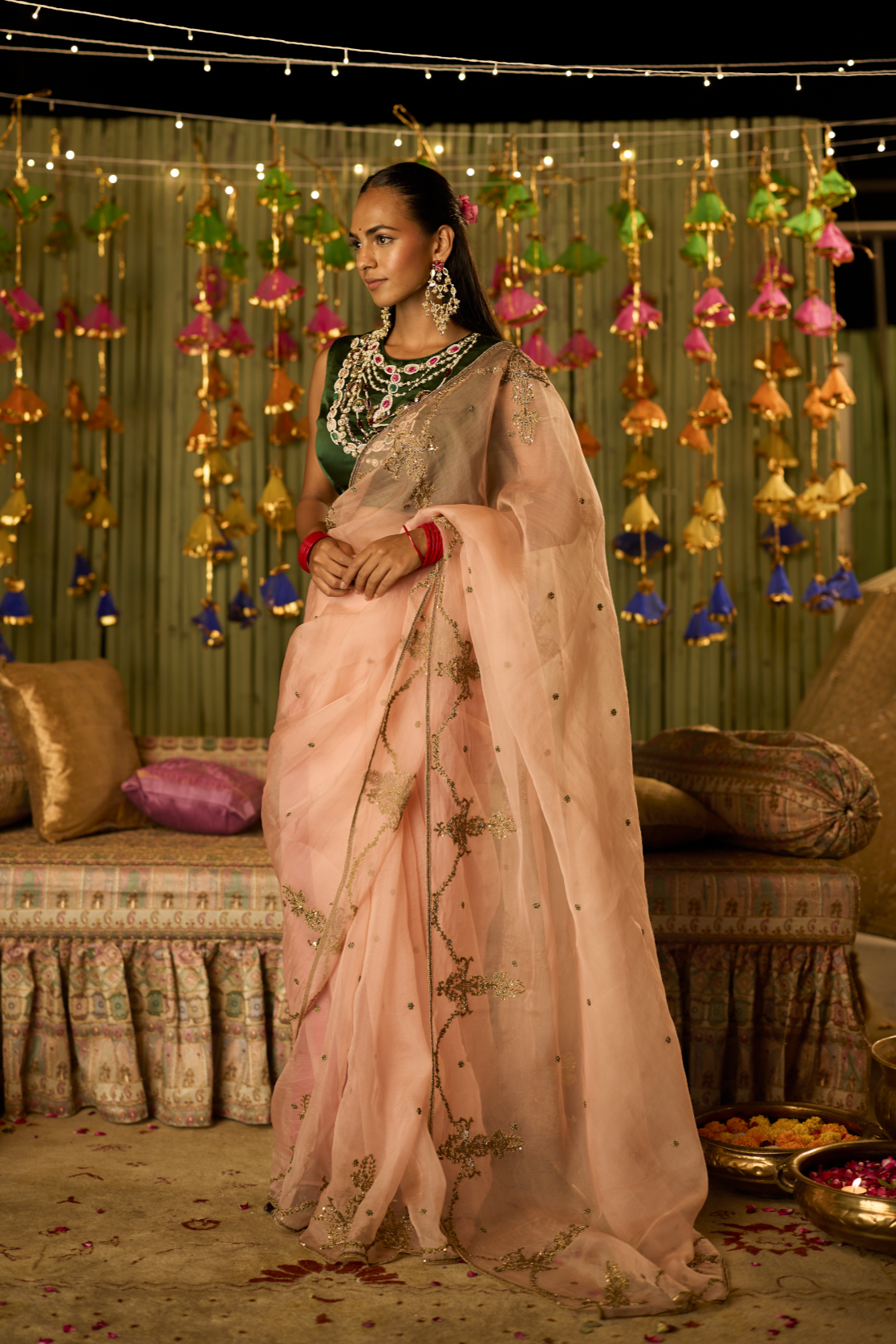 Madhurima Blush Pink Saree | Peeli Dori
