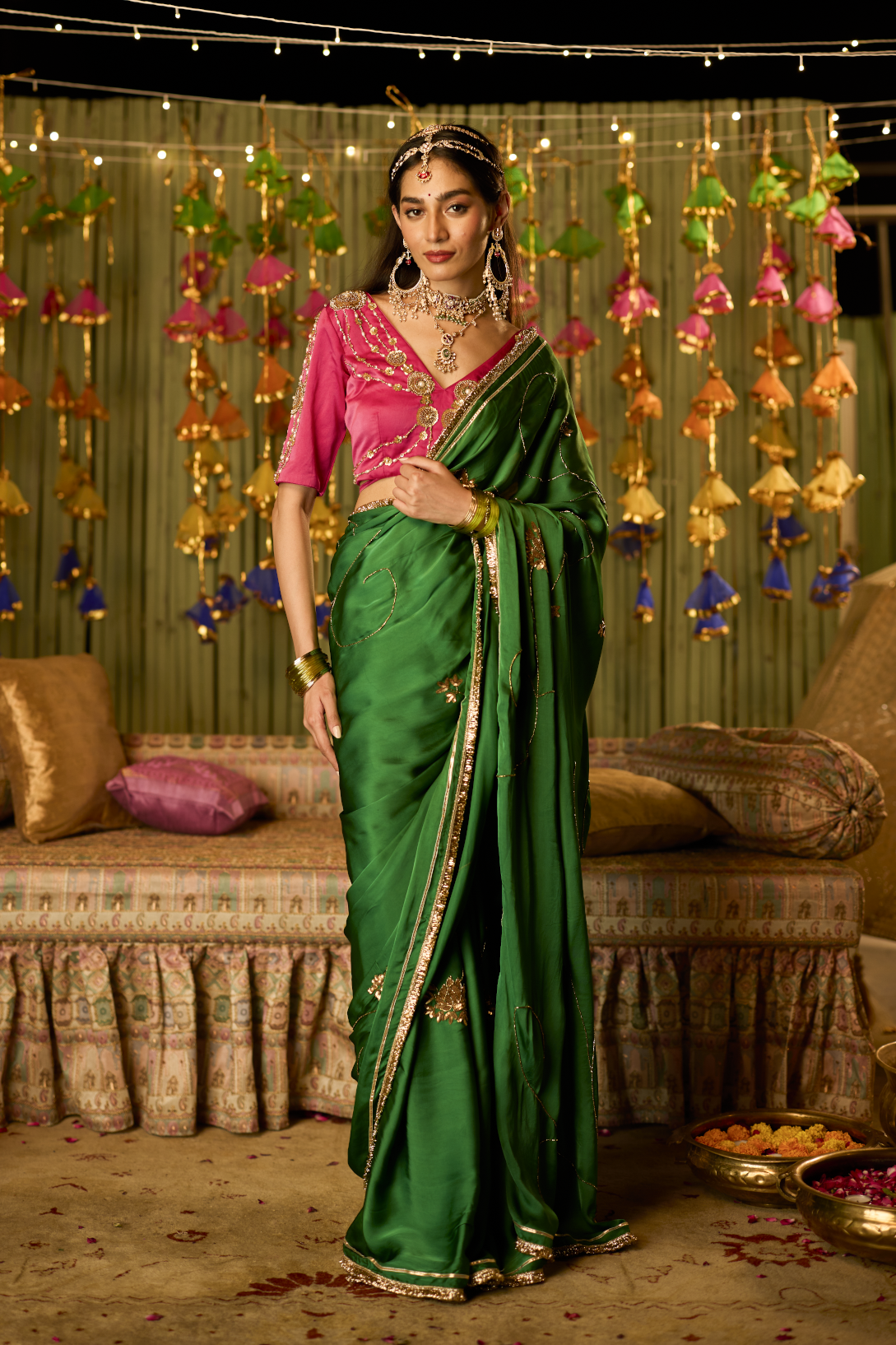 Siana Silk Satin Saree | Peeli Dori