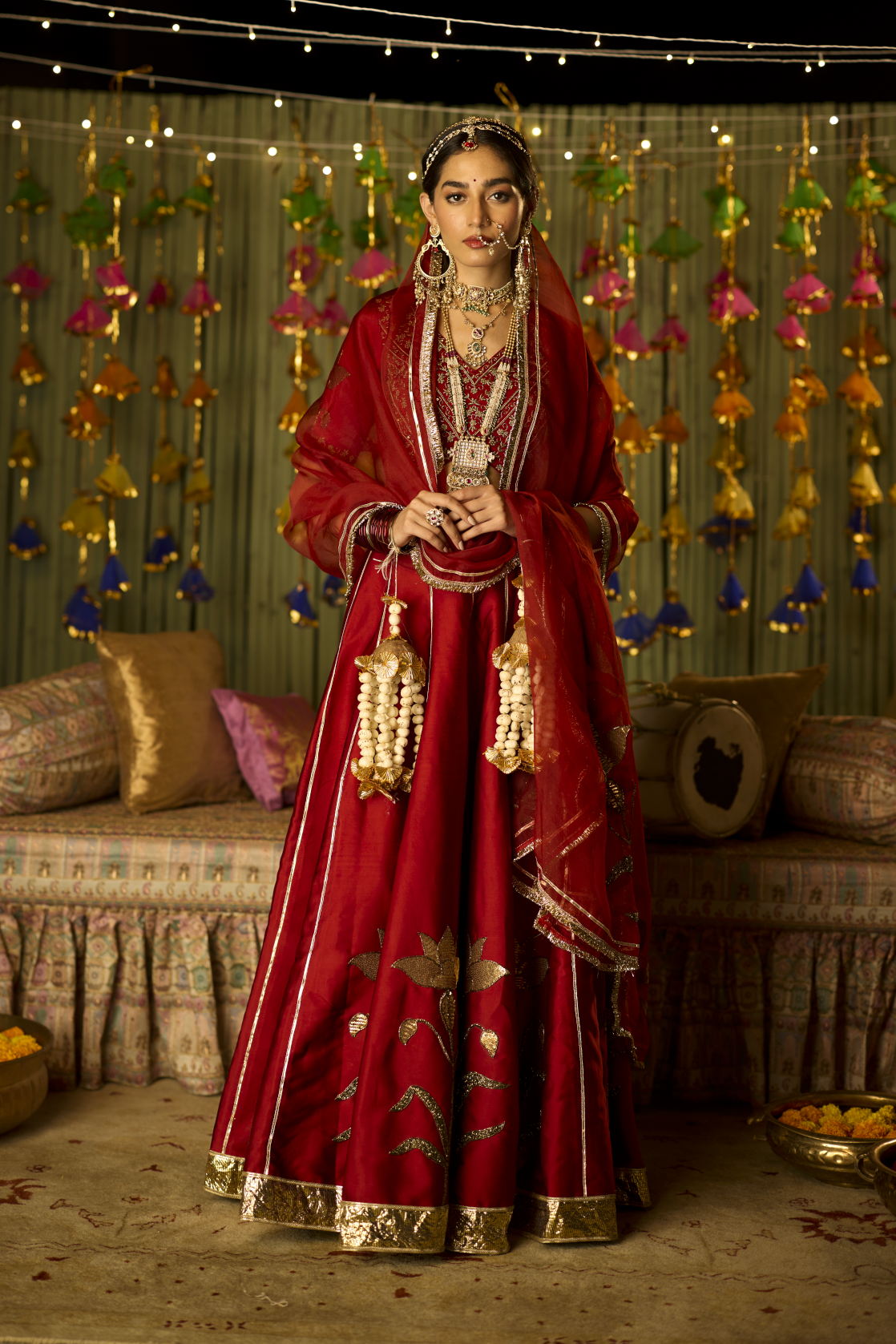 Tulip Silk Satin Lehenga | Peeli Dori