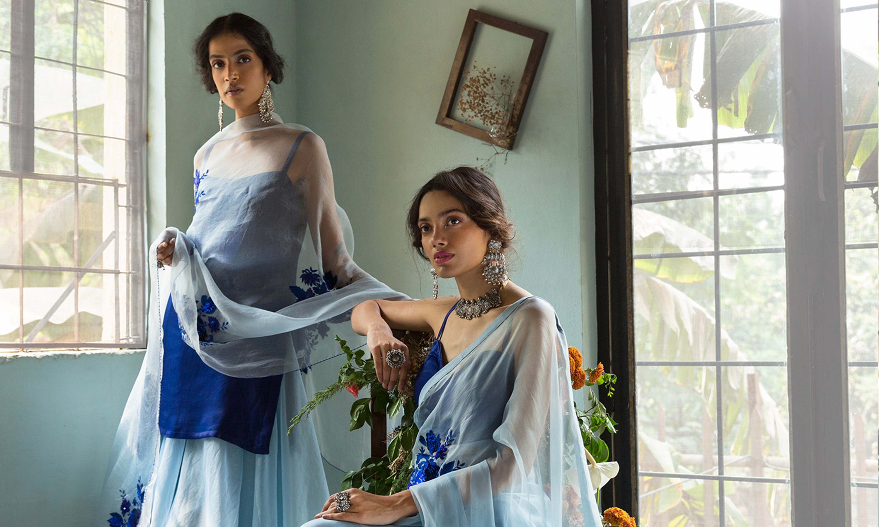 Taking Care of Embroidered Organza Sarees by Peeli Dori