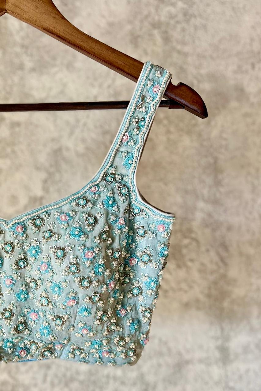 MISTY POWDER BLUE BLOUSE