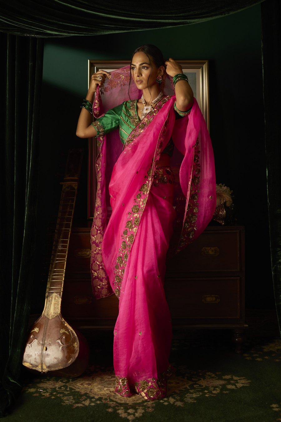 RUQMANI RANISA SILK ORGANZA SAREE