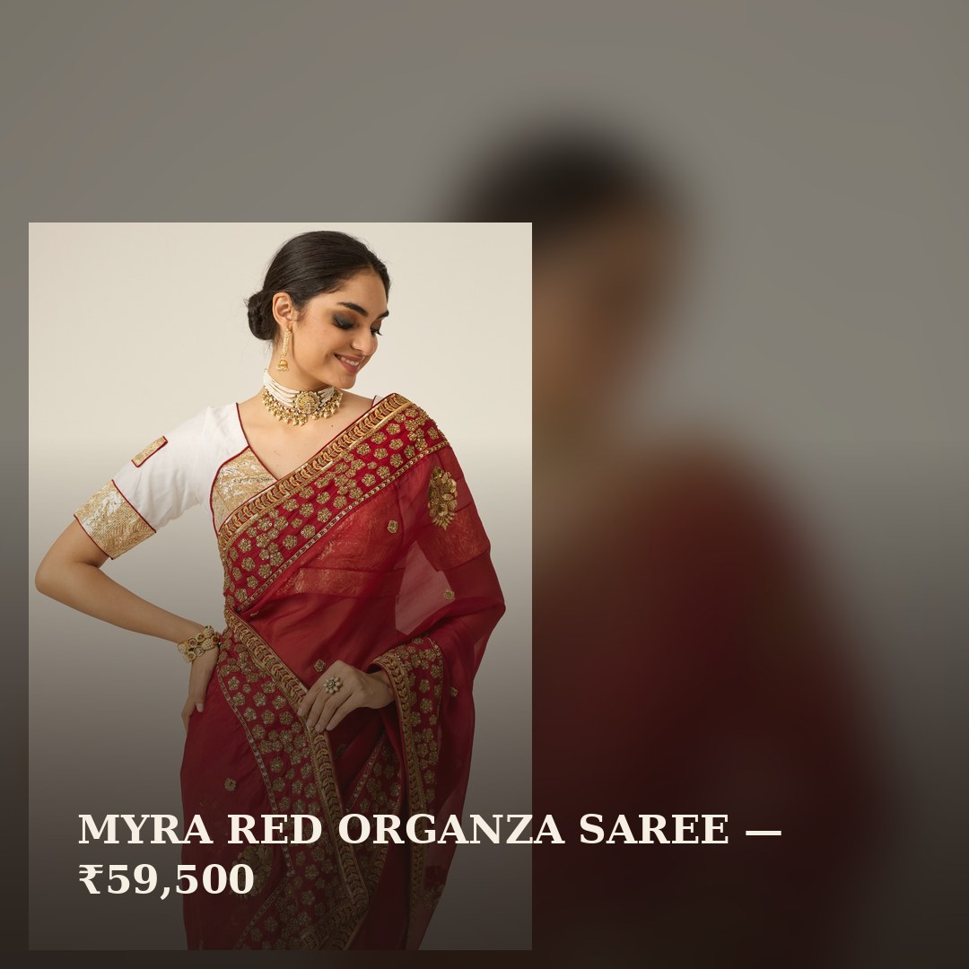 MYRA RED ORGANZA SAREE