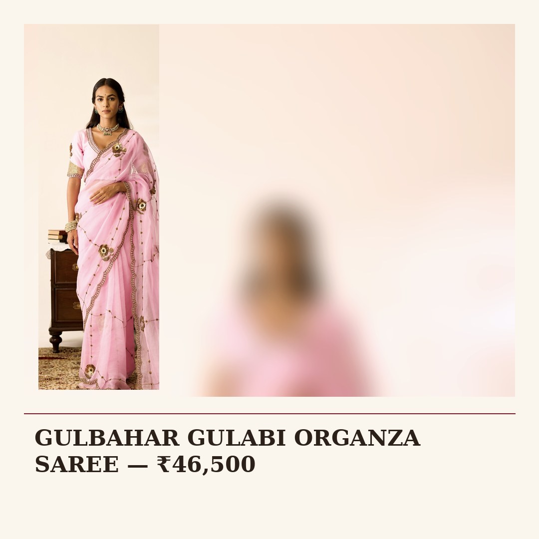 GULBAHAR GULABI ORGANZA SAREE