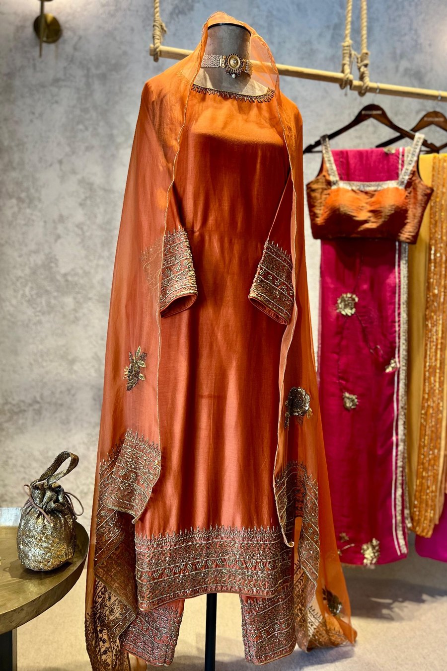 GULMOHAR ORANGE KURTA SET