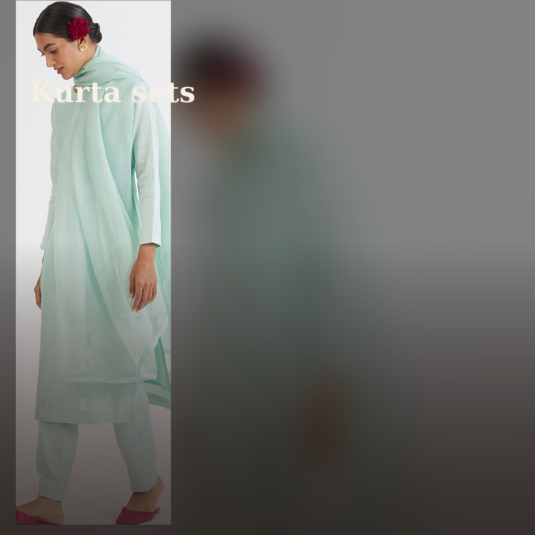 MINT CHANDERI KURTA SET
