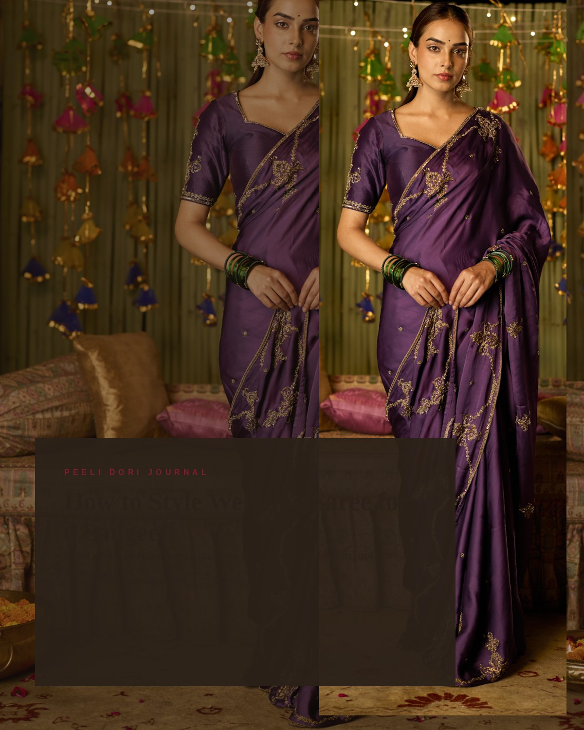 How to Style Wedding Saree for a Sangeet — Peeli Dori
