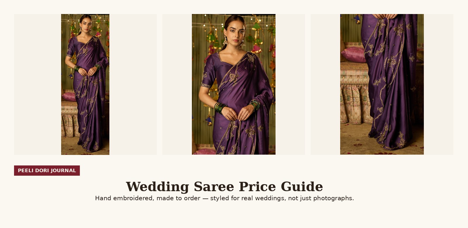 Wedding Saree Price Guide — Peeli Dori