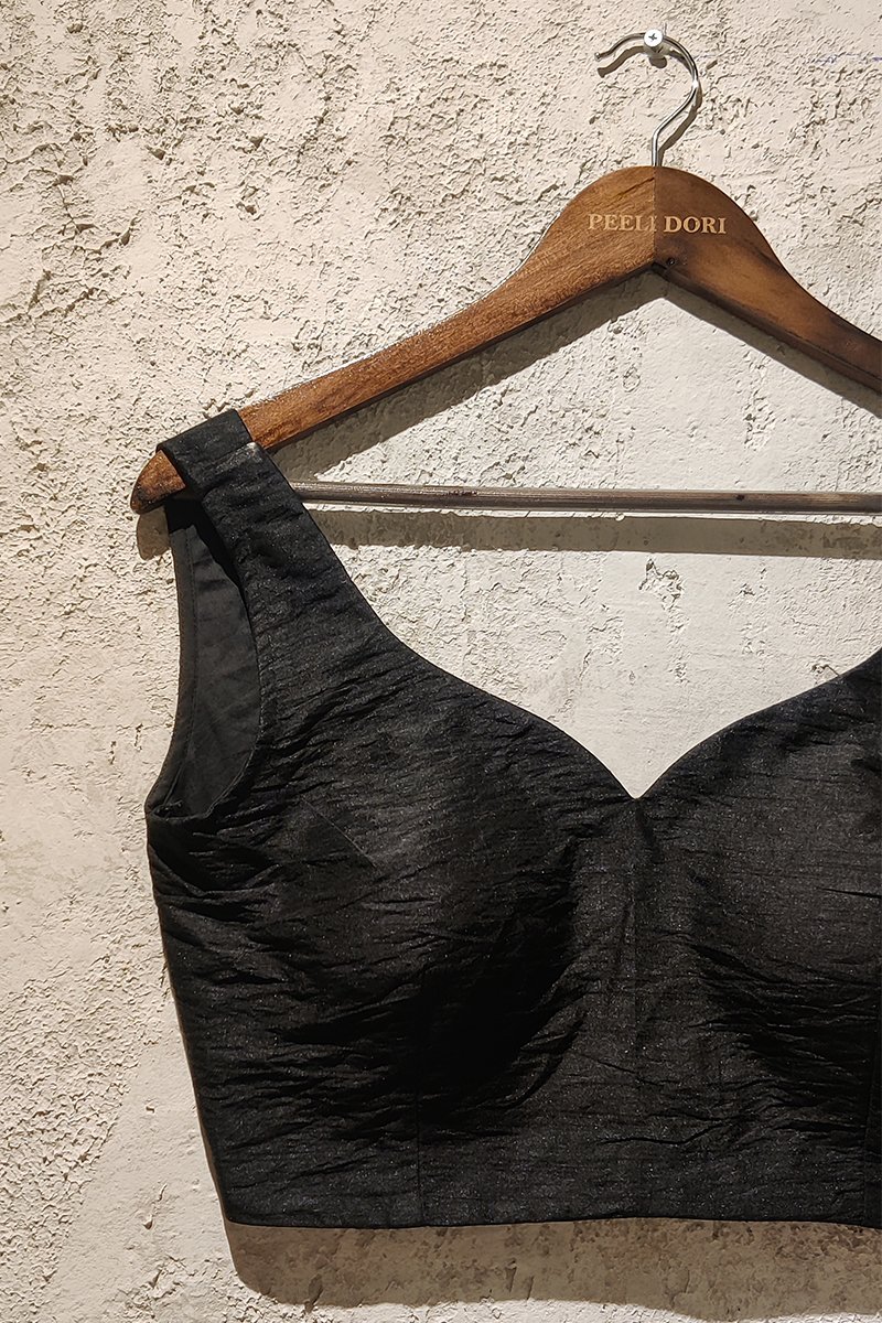 Tamanna Black Silk Blouse