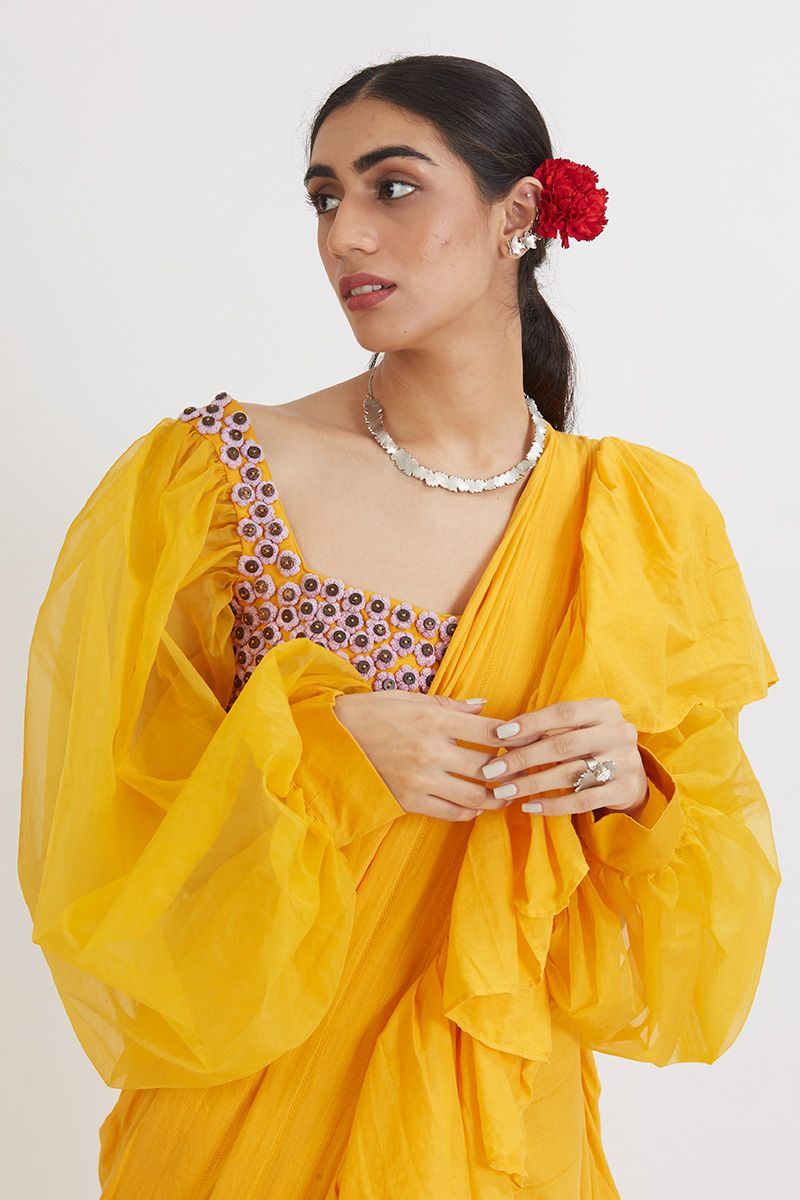 Frill And Ruffle Sarees - Buy Frill And Ruffle Sarees online in India