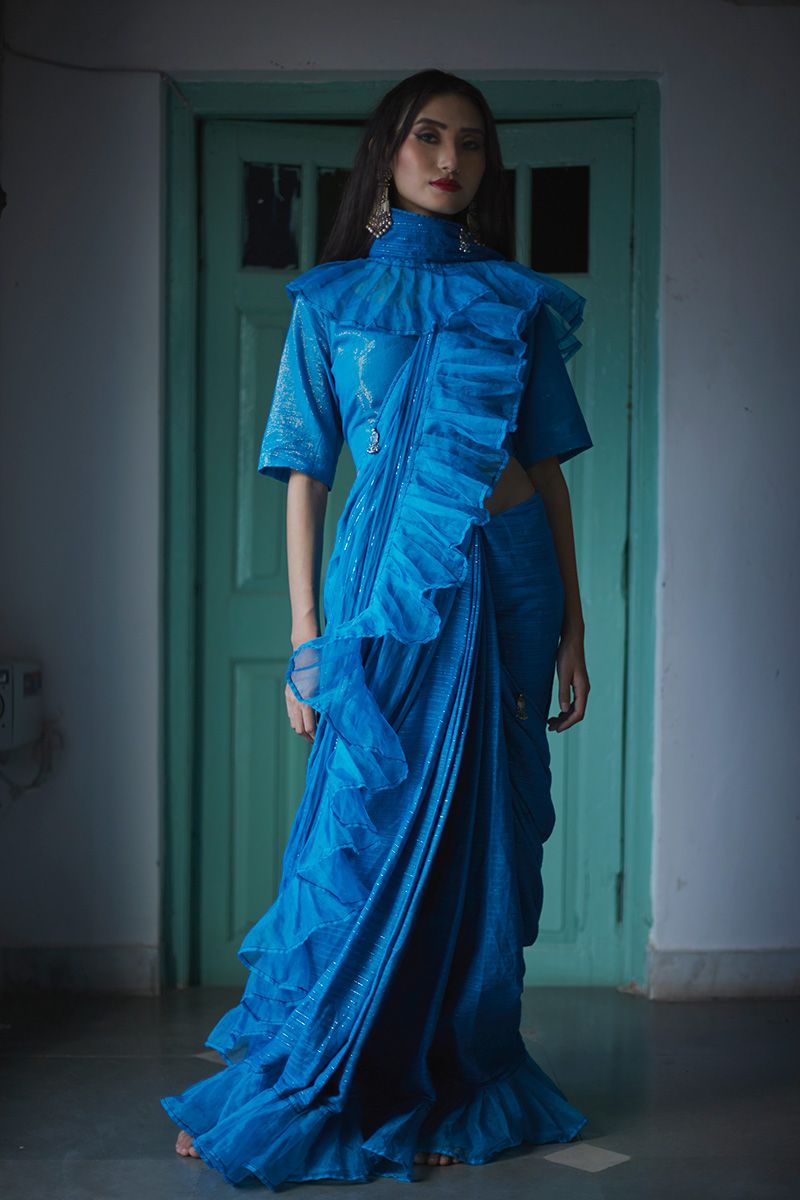 MayPicks: Bridal Buys Of The Month! | Stylish sarees, Saree with belt, Ruffle  saree