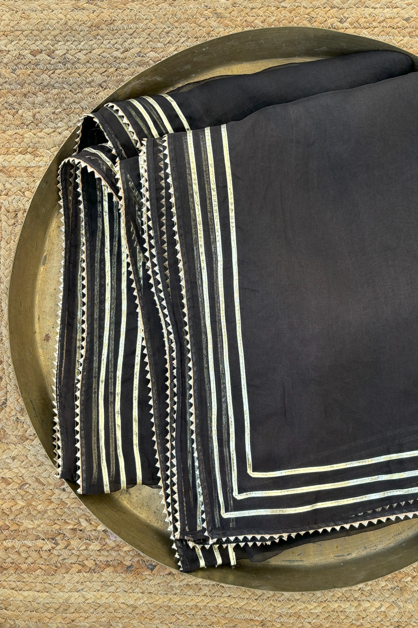 TILFI BLACK SILK ORGANZA SAREE — Black — Silk Organza | Peeli Dori