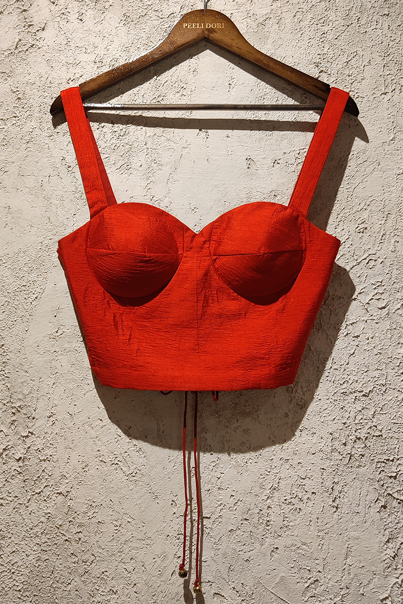 Myra Red Silk Blouse